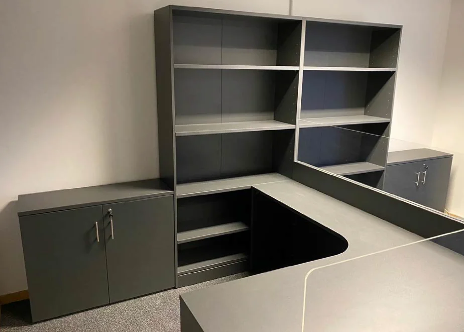 Units built for a reception desk with integral filing space